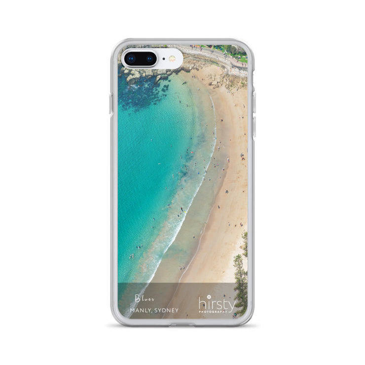 Clear iPhone Case - MANLY - 'Blues' print