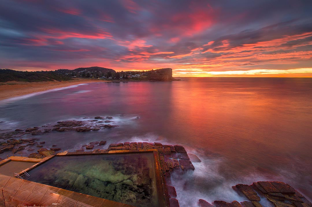 Pink Sunrise, Avalon Rock Pool print