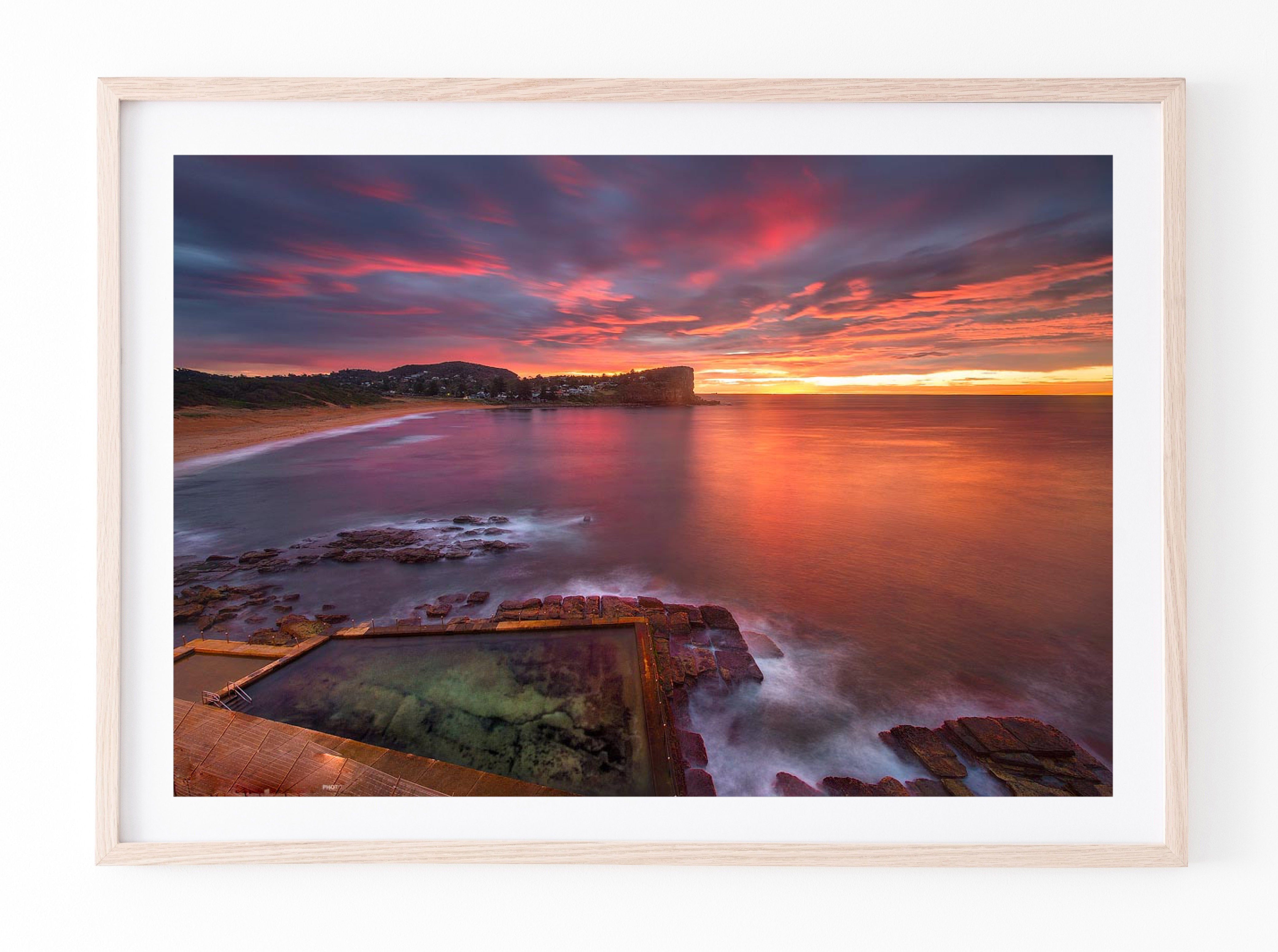 Pink Sunrise, Avalon Rock Pool print