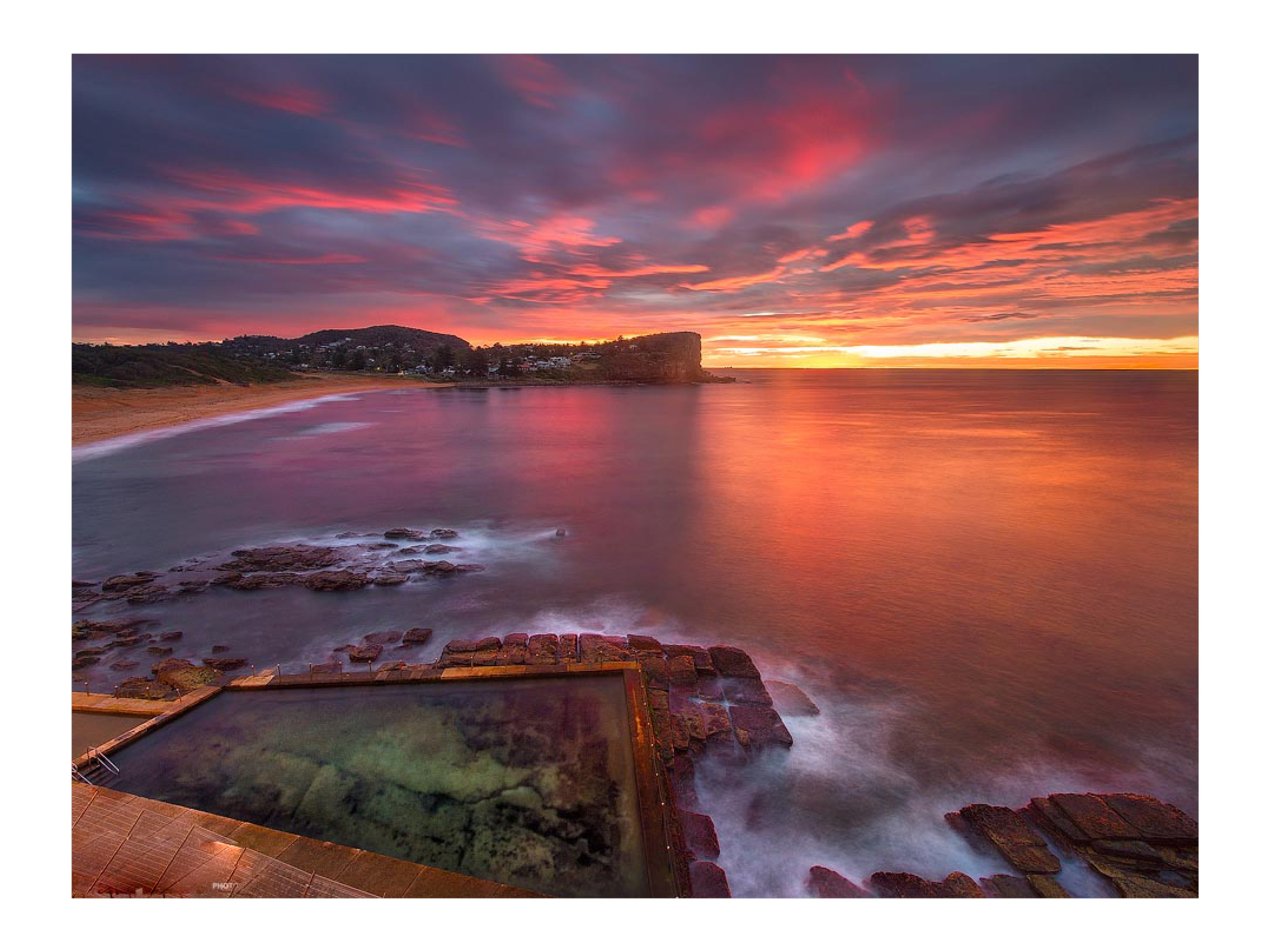 Pink Sunrise, Avalon Rock Pool print