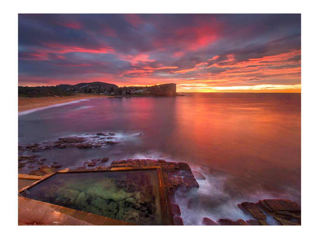 Pink Sunrise, Avalon Rock Pool print