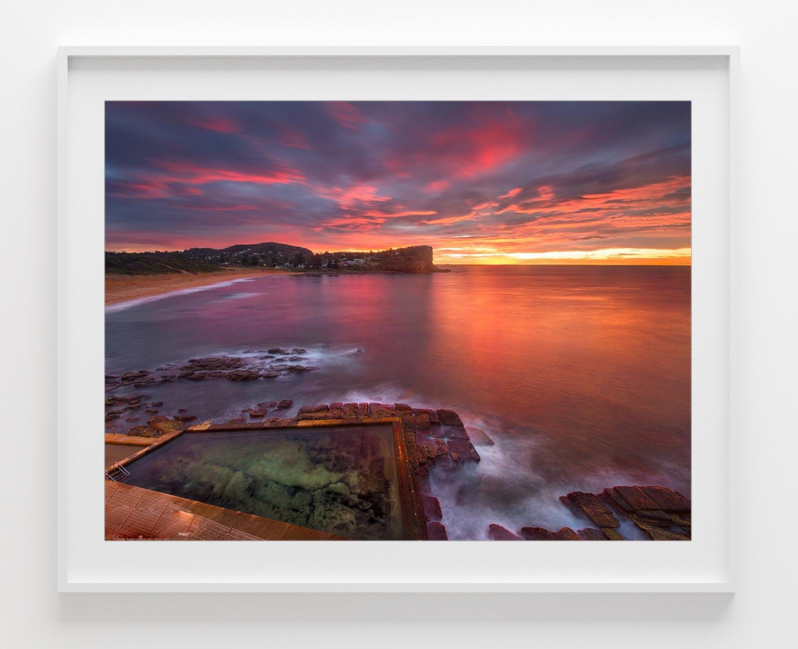 Pink Sunrise, Avalon Rock Pool print