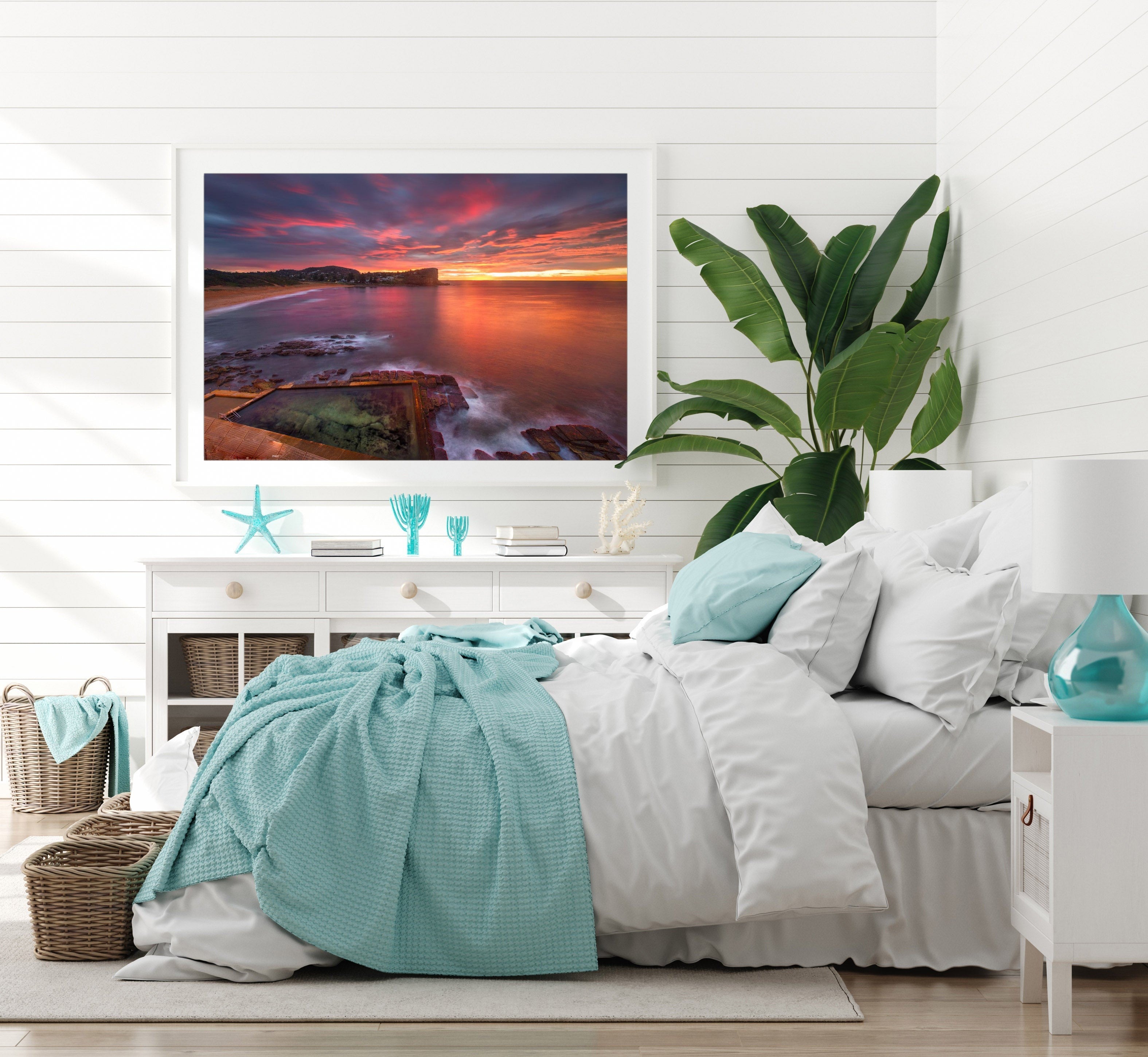 Pink Sunrise, Avalon Rock Pool print