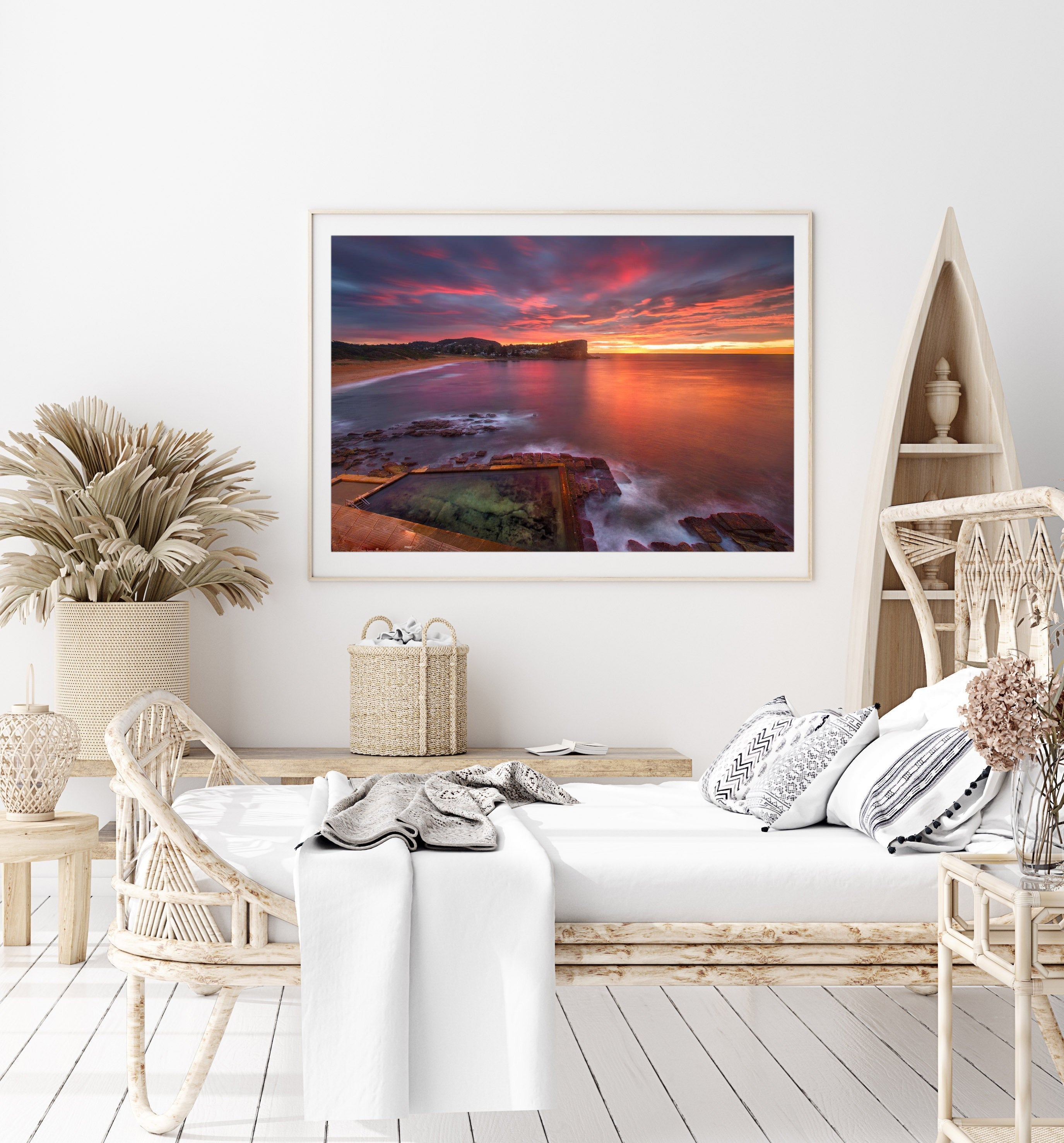 Pink Sunrise, Avalon Rock Pool print