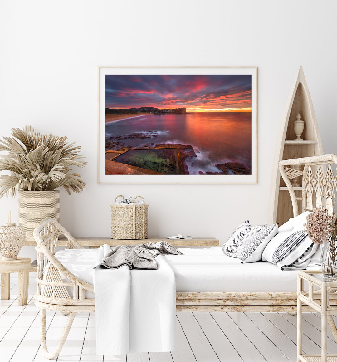 Pink Sunrise, Avalon Rock Pool print