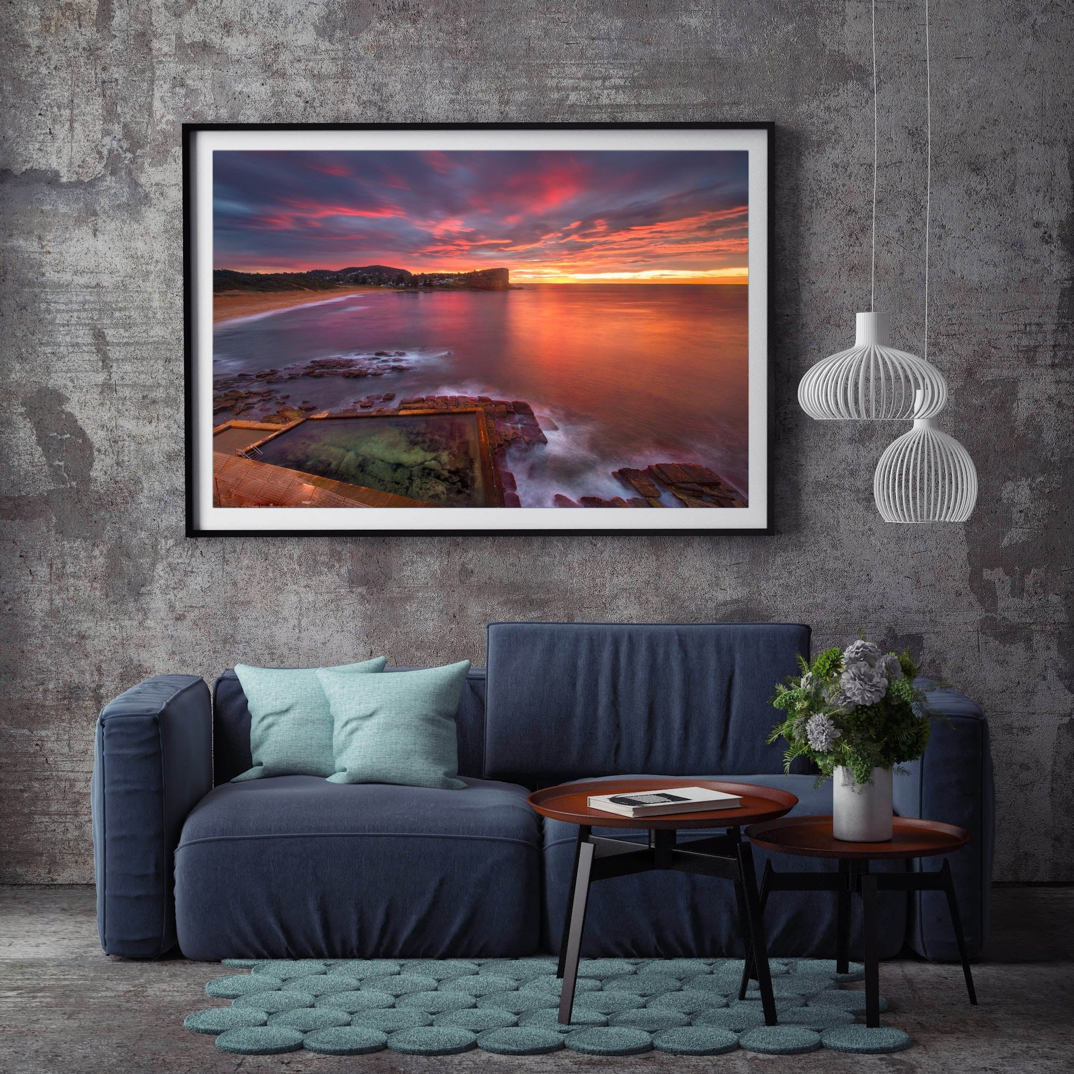 Pink Sunrise, Avalon Rock Pool print