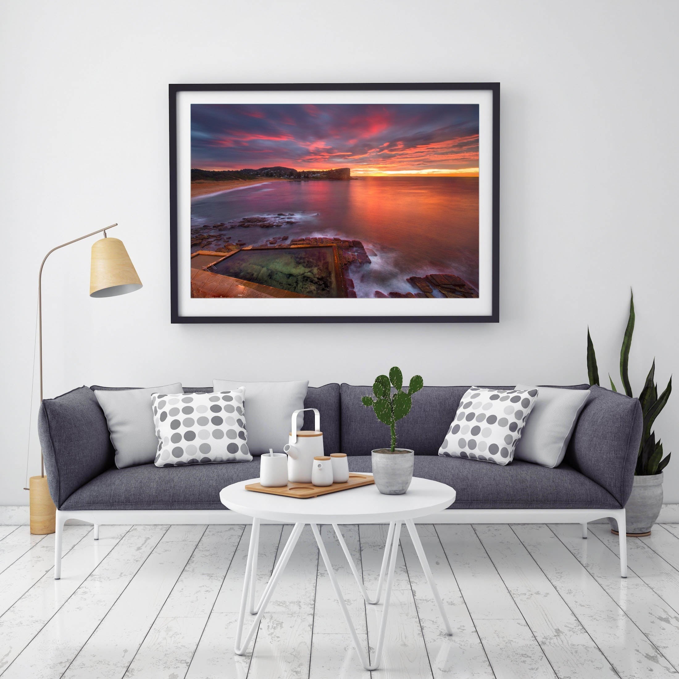 Pink Sunrise, Avalon Rock Pool print