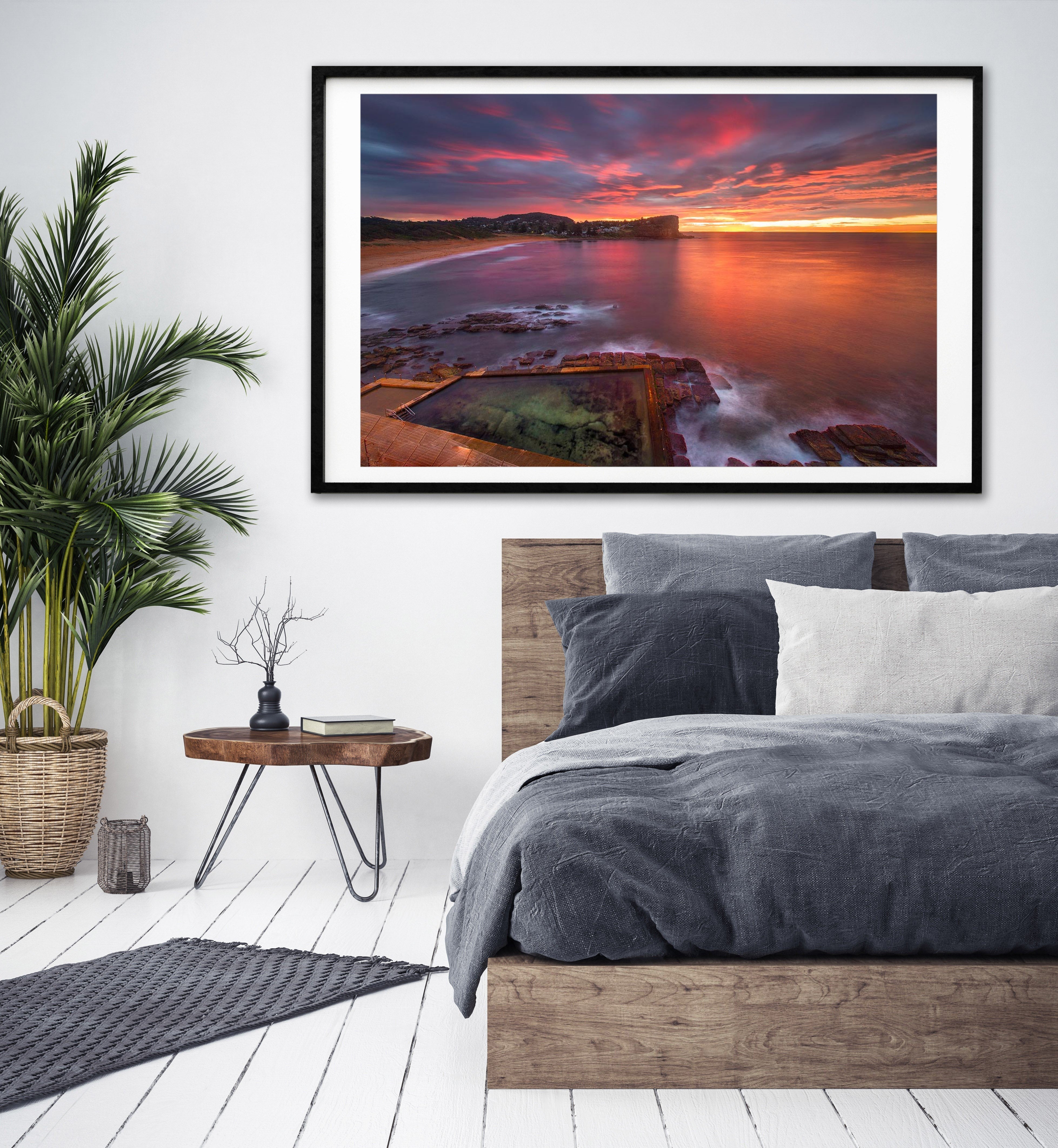 Pink Sunrise, Avalon Rock Pool print