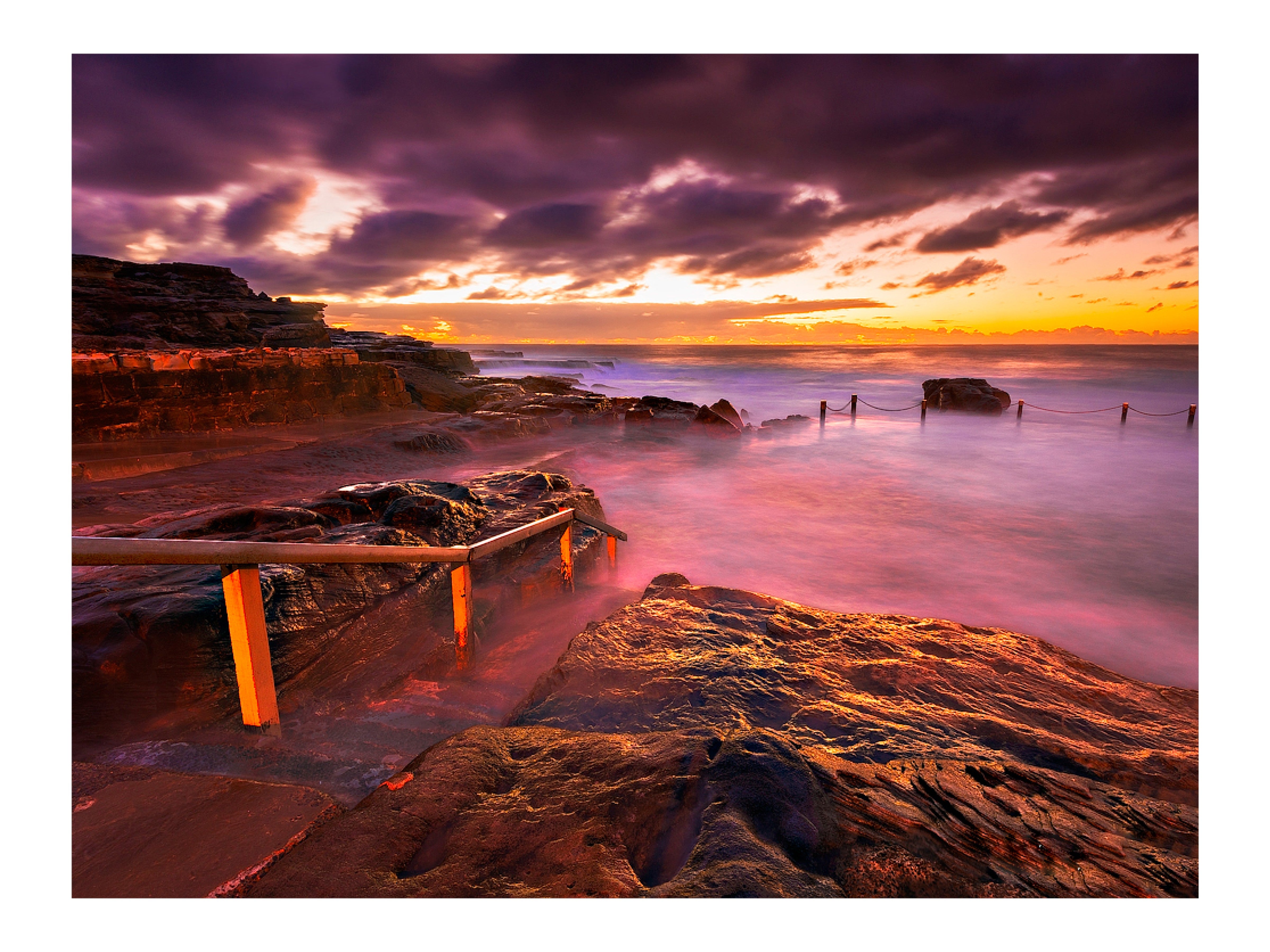 Stepping Down, Mahon Pool print