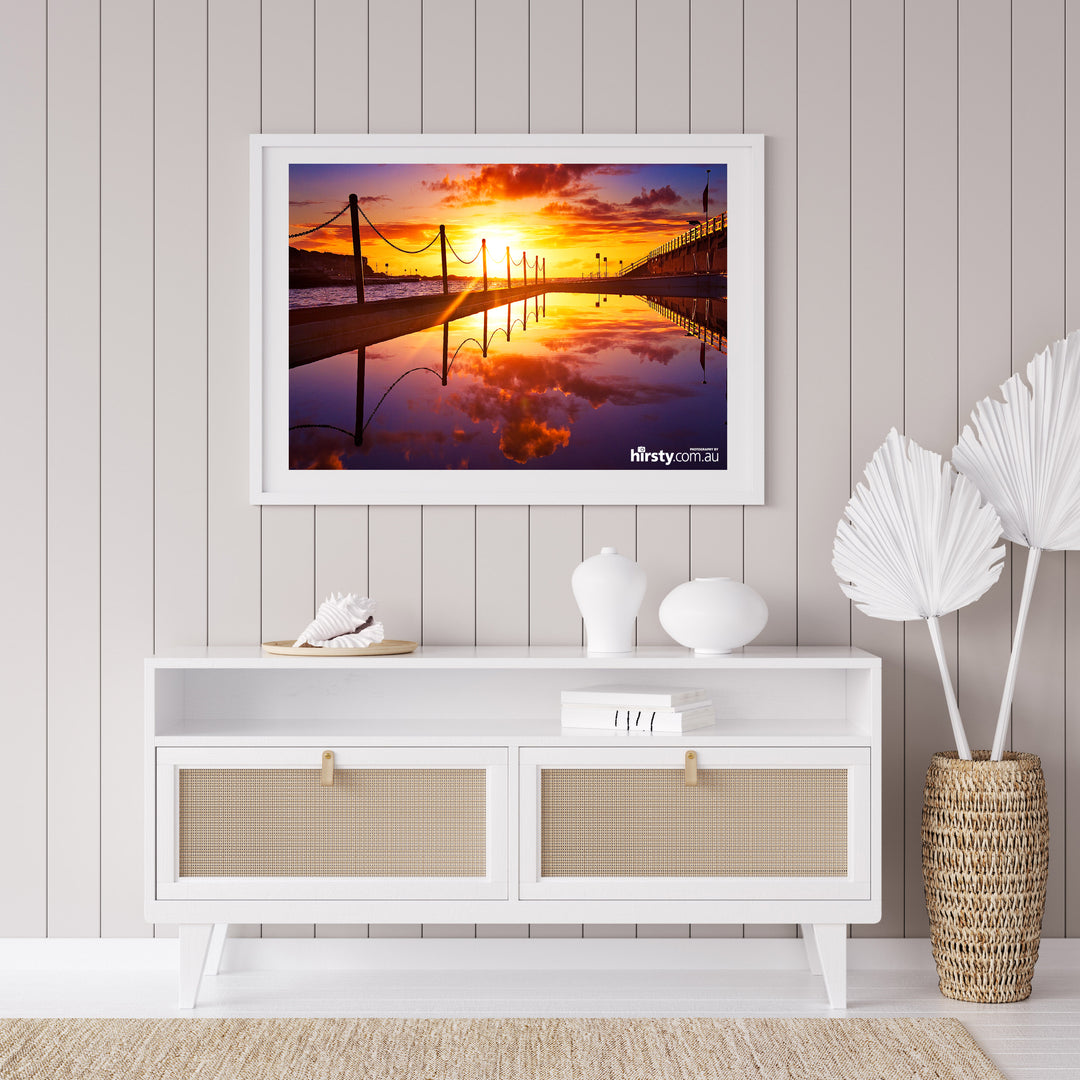 A Little Ray of Sunshine, Clovelly Bay Rock Pool print