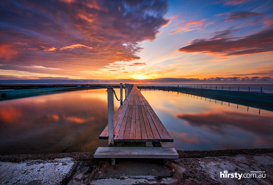 Sun Lines, Narrabeen Rock Pool print
