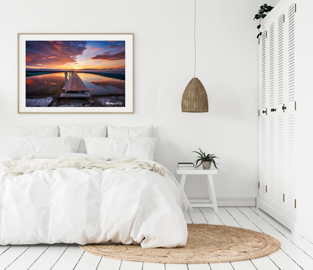 Sun Lines, Narrabeen Rock Pool print