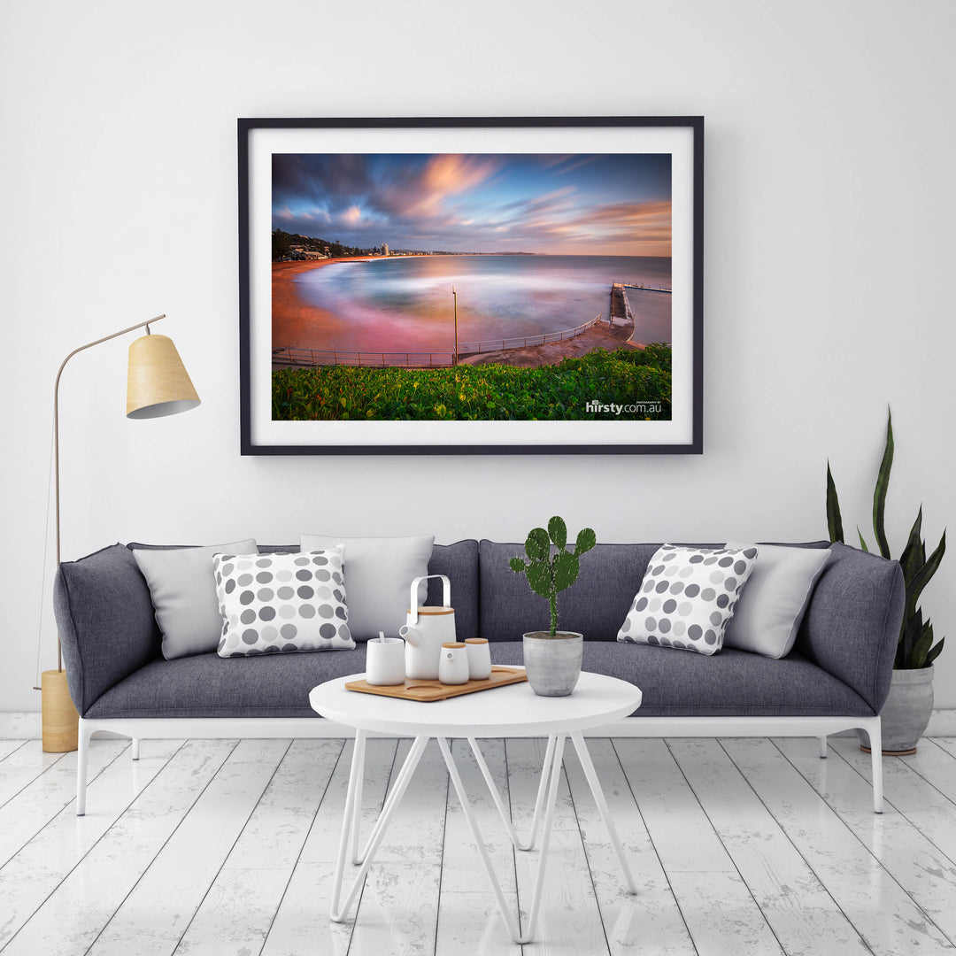 Sun Up, Collaroy Rock Pool print