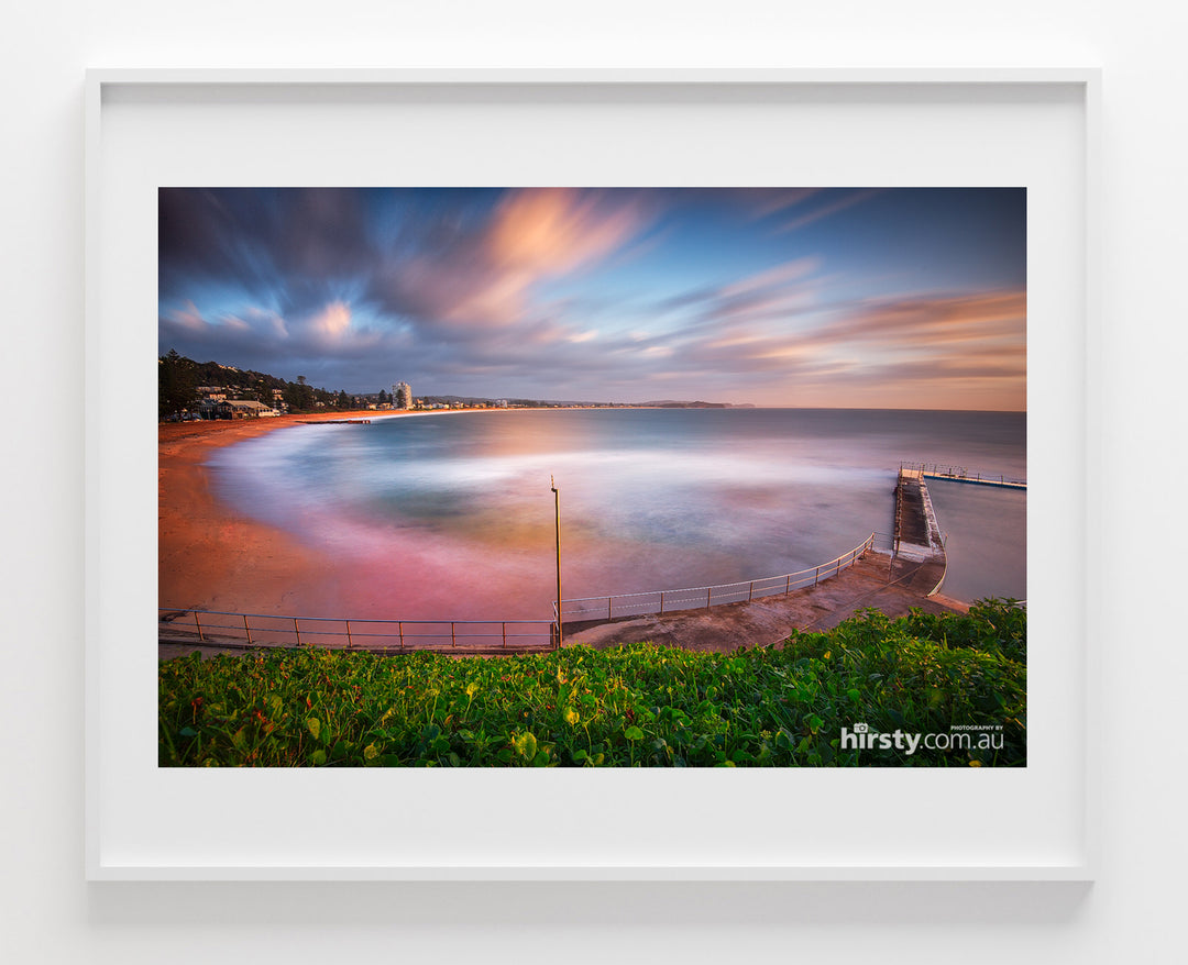 Sun Up, Collaroy Rock Pool print