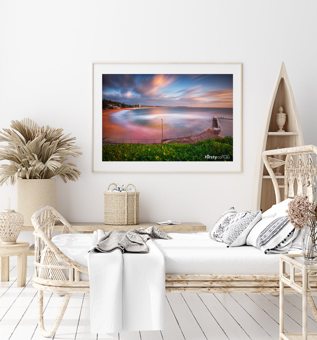 Sun Up, Collaroy Rock Pool print